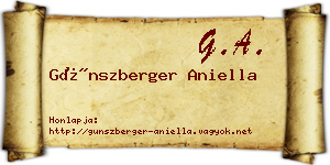 Günszberger Aniella névjegykártya